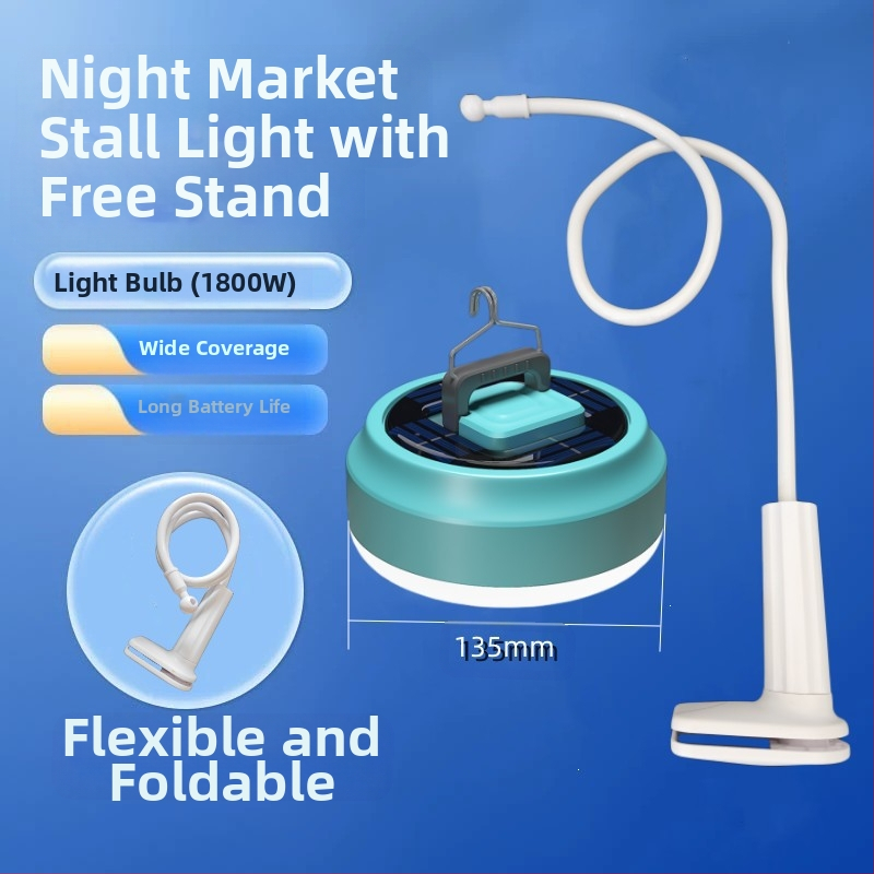 Φορτιζόμενος με USB λαμπτήρας LED για περίπτερο νυχτερινής αγοράς, με βάση και ρυθμιζόμενη φωτεινότητα