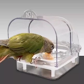 Κουτί τροφοδοσίας παπαγάλου με αντιδιαρροϊκό σχεδιασμό, διαχωρισμό κελύφων σπόρων, μπολ κλουβιού και βάσης νερού, αυτόματος τροφοδότης