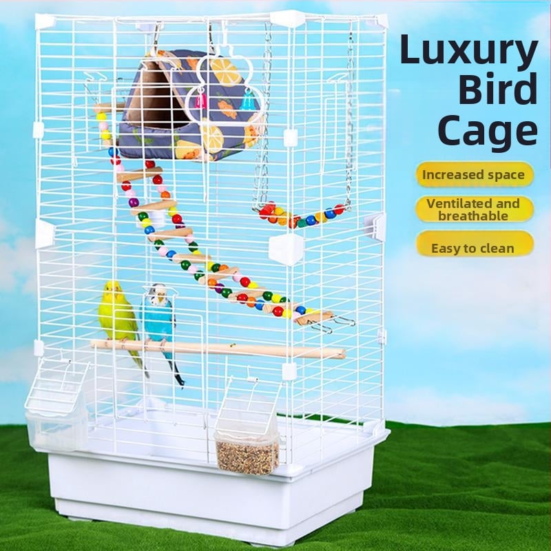 Клетка за папагали във вилен стил, метална конструкция, марка Running Around, подходяща за птици