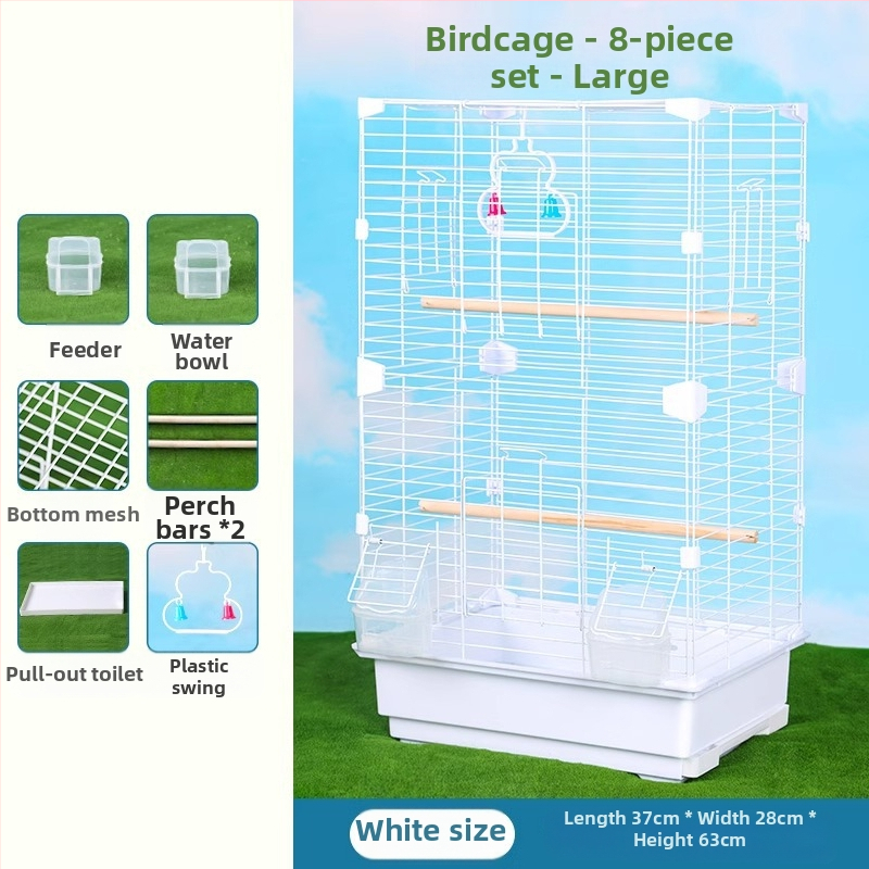 Клетка за папагали във вилен стил, метална конструкция, марка Running Around, подходяща за птици