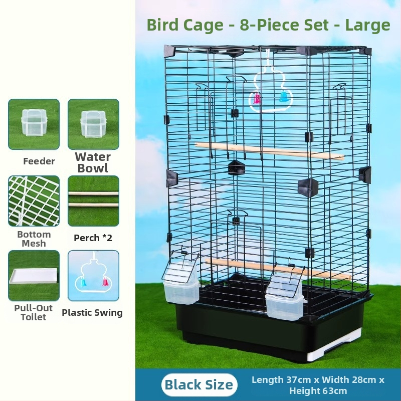 Клетка за папагали във вилен стил, метална конструкция, марка Running Around, подходяща за птици