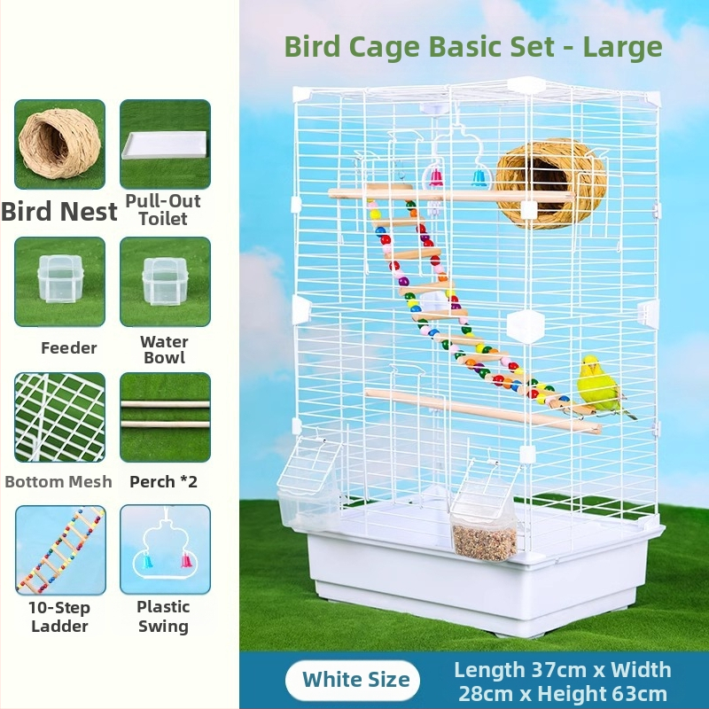 Клетка за папагали във вилен стил, метална конструкция, марка Running Around, подходяща за птици