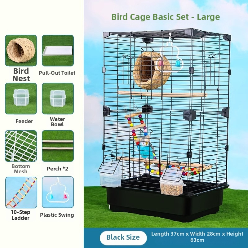 Клетка за папагали във вилен стил, метална конструкция, марка Running Around, подходяща за птици