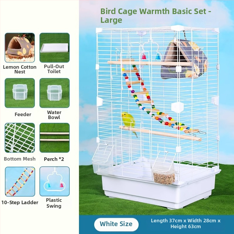 Клетка за папагали във вилен стил, метална конструкция, марка Running Around, подходяща за птици