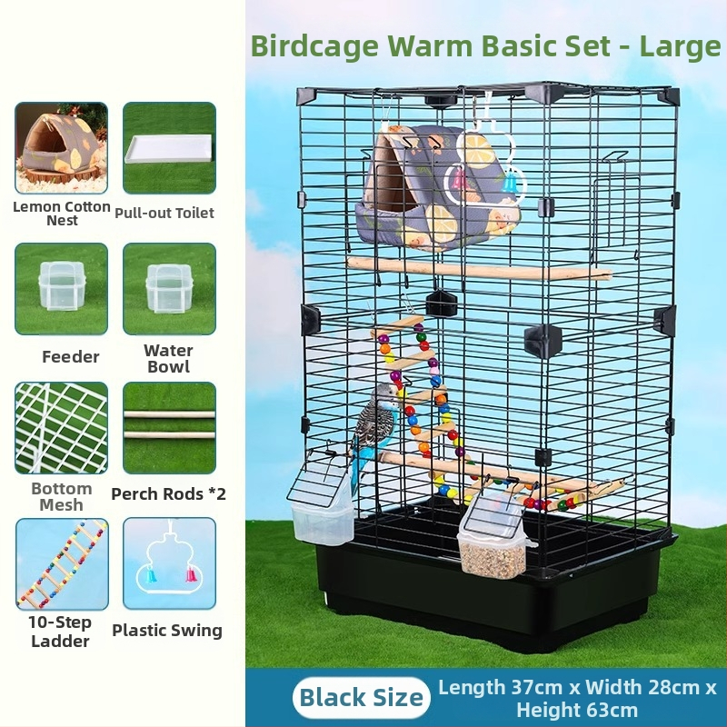 Клетка за папагали във вилен стил, метална конструкция, марка Running Around, подходяща за птици