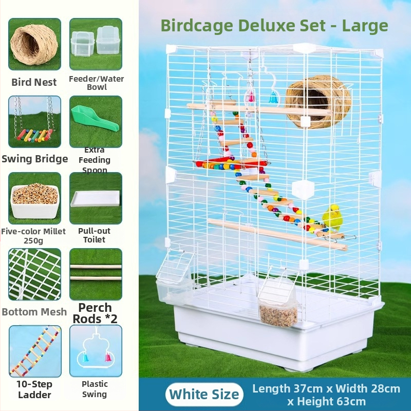 Клетка за папагали във вилен стил, метална конструкция, марка Running Around, подходяща за птици