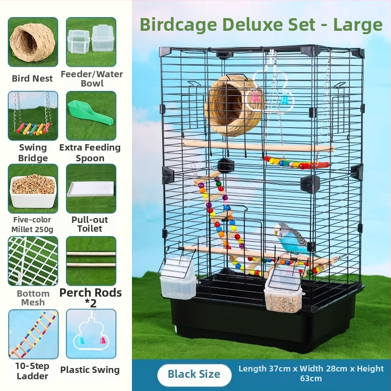 Клетка за папагали във вилен стил, метална конструкция, марка Running Around, подходяща за птици