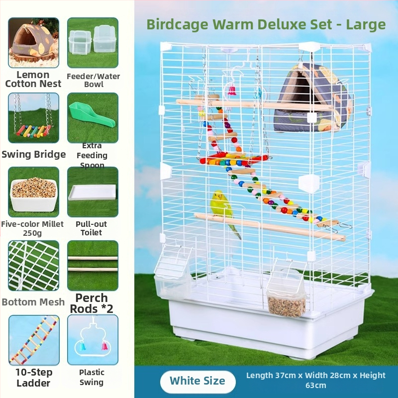 Клетка за папагали във вилен стил, метална конструкция, марка Running Around, подходяща за птици