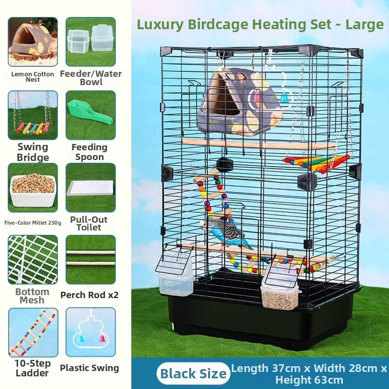 Клетка за папагали във вилен стил, метална конструкция, марка Running Around, подходяща за птици