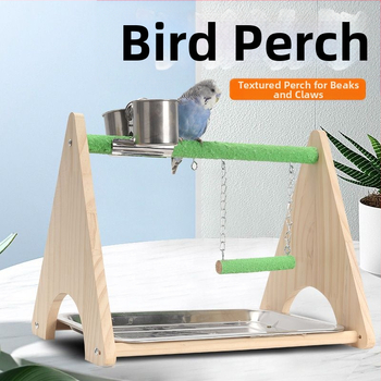 Ξύλινο πάρκο παιχνιδιών για παπαγάλους — διαδραστική κούνια και τραχιά επιφάνεια για λιμάρισμα νυχιών, αξεσουάρ κλουβιού για πτηνά, μάρκα Penta forest, προέλευση Σαντονγκ