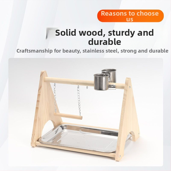 Ξύλινο πάρκο παιχνιδιών για παπαγάλους — διαδραστική κούνια και τραχιά επιφάνεια για λιμάρισμα νυχιών, αξεσουάρ κλουβιού για πτηνά, μάρκα Penta forest, προέλευση Σαντονγκ