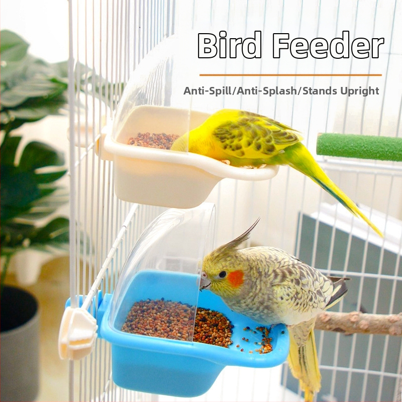 Автоматичен хранилник за папагали, пластмасова кутия за храна, пакет 50 бр., марка Weibi, подходящ за аквариум, антиразпръскваща хранилна чаша