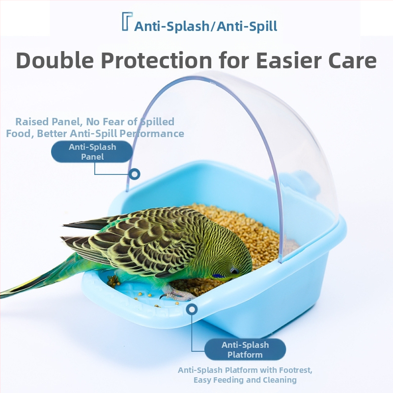 Автоматичен хранилник за папагали, пластмасова кутия за храна, пакет 50 бр., марка Weibi, подходящ за аквариум, антиразпръскваща хранилна чаша