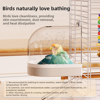 Λεκάνη Μπάνιου Πουλιών Για Παπαγάλους Και Μικρά Πουλιά – Μοτίβο Τίγρης-Πιόν, Στυλ Μαύρος Φοίνικας