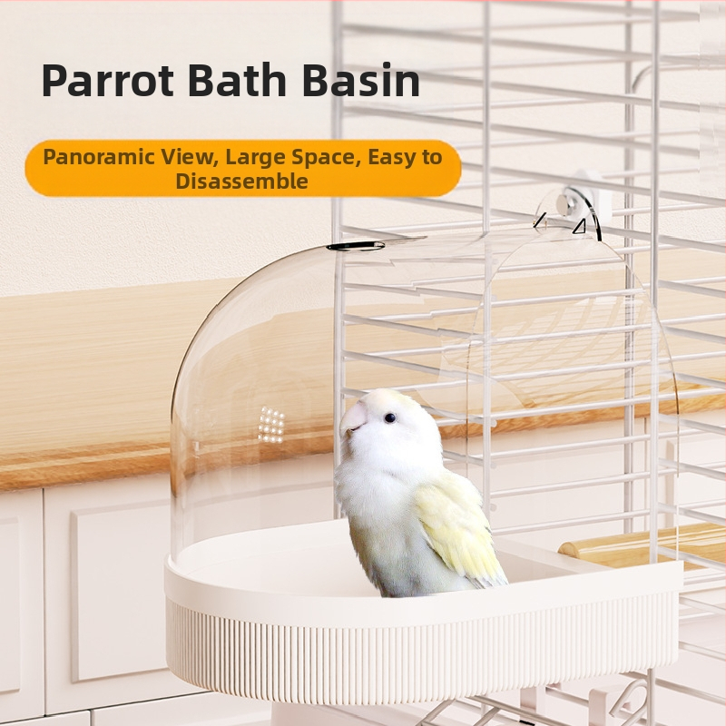 Птична купалня за папагали и малки птици – мотив тигрова кожа и пион, стил Черна феникс