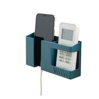 Δύο διαμερίσματα τοίχου για αποθήκευση με βάση φόρτισης τηλεφώνου στο κομοδίνο — πλαστικό, χωρίς εγκατάσταση, χωρίς διάτρηση