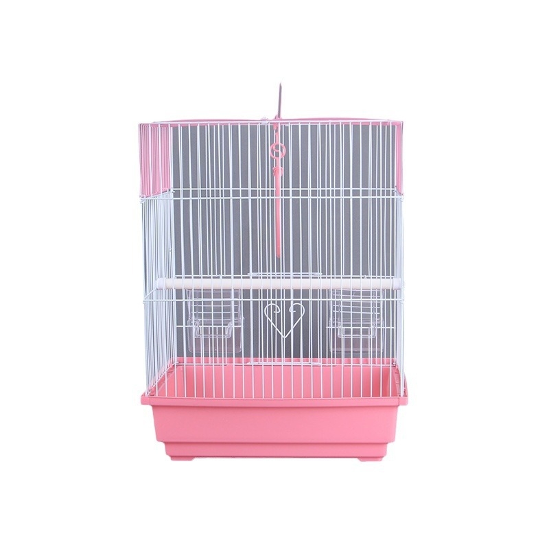 Клетка за папагали с плосък покрив от желязна тел за развъждане