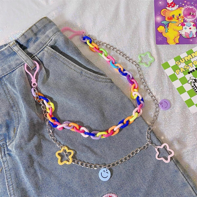 Juosmens grandinė sijonams ir kelnioms, akrilo gėlės formos, rankų darbas, moteriško saldaus stiliaus