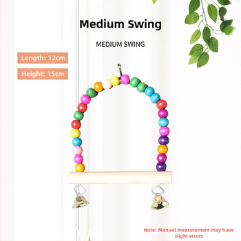 Ξύλινο σφυριχτό παιχνίδι κούνιας για Budgerigar με δαχτυλιδί κλουβιού — Parrot Forest