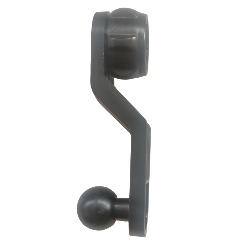 Autó tartó telefon 17 mm-es gömbfejjel, hajtogatható kettős csuklókar és rugalmas cső tartó; műanyag kivitel