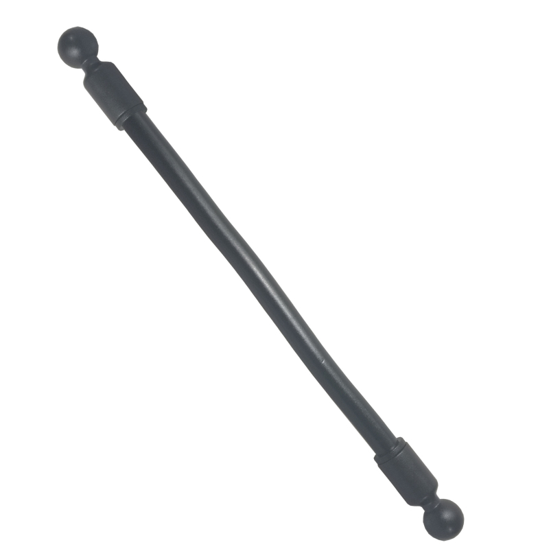 Autó tartó telefon 17 mm-es gömbfejjel, hajtogatható kettős csuklókar és rugalmas cső tartó; műanyag kivitel