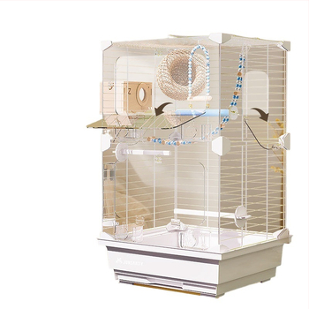 Κλουβί παπαγάλων – Μεγάλο εξωτερικό διαφανές μεταλλικό κλουβί με δίσκο αποβλήτων, κατασκευασμένο από σύρμα χαμηλού άνθρακα
