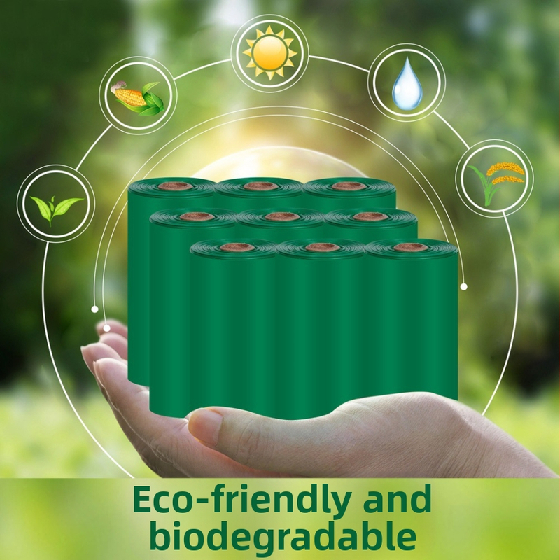 Биодеградируеми торбички за кучета и котки за събиране на изпражнения, с плосък отвор, удебелен филм, материал EPI+HDPE