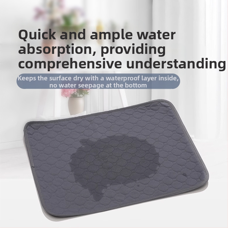 Подложка за урината за домашни любимци, кучета и котки, повторно използваема и миеща се, водоустойчива с противохлъзгаща основа (мрежеста тъкан + памук + водоустойчив слой + противохлъзгаща повърхност)