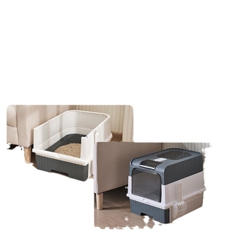 Paidaohui πλήρως κλειστός κάδος γάτας με διαφανή πόρτα και καπάκι, PVC υλικό