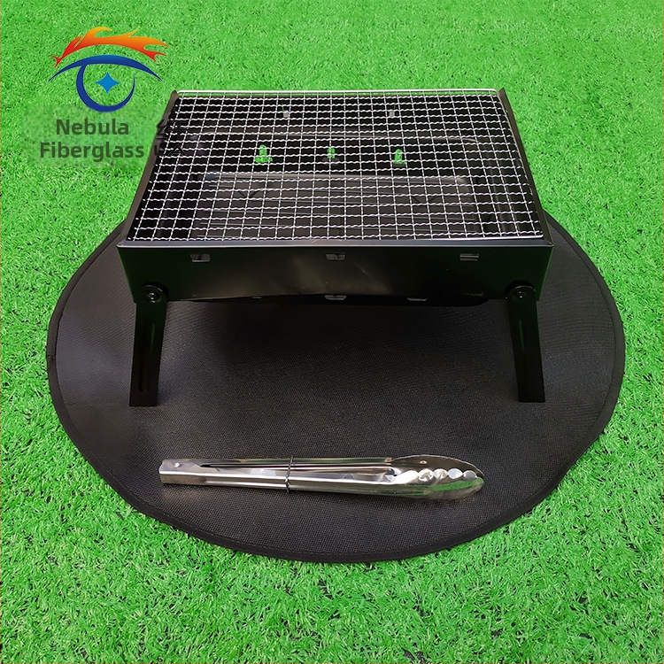 Пожароустойчива завивка за барбекю (Yundu) - фибростъклена тъкан, висока температура, модел FGT, защита на пода и тревата