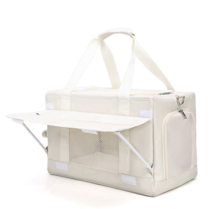 Τσάντα μεταφοράς κατοικίδιων με ρόδες, διόροφο σχέδιο για δύο κατοικίδια, αναπνέουσα, υλικό PP