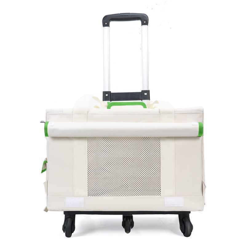 Τσάντα μεταφοράς κατοικίδιων με ρόδες, διόροφο σχέδιο για δύο κατοικίδια, αναπνέουσα, υλικό PP