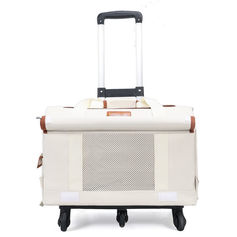 Τσάντα μεταφοράς κατοικίδιων με ρόδες, διόροφο σχέδιο για δύο κατοικίδια, αναπνέουσα, υλικό PP