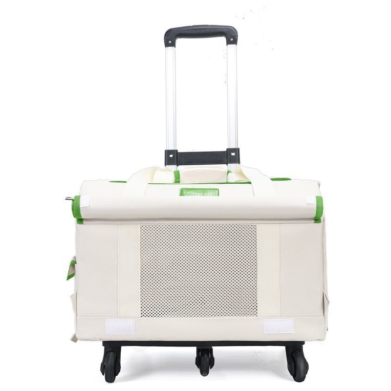 Τσάντα μεταφοράς κατοικίδιων με ρόδες, διόροφο σχέδιο για δύο κατοικίδια, αναπνέουσα, υλικό PP