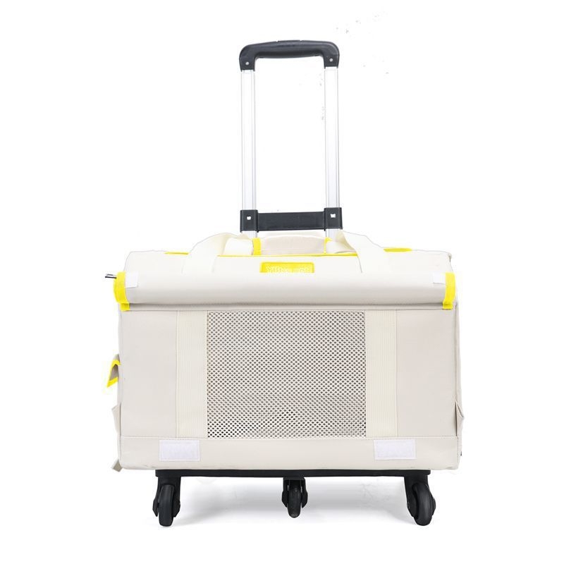 Τσάντα μεταφοράς κατοικίδιων με ρόδες, διόροφο σχέδιο για δύο κατοικίδια, αναπνέουσα, υλικό PP