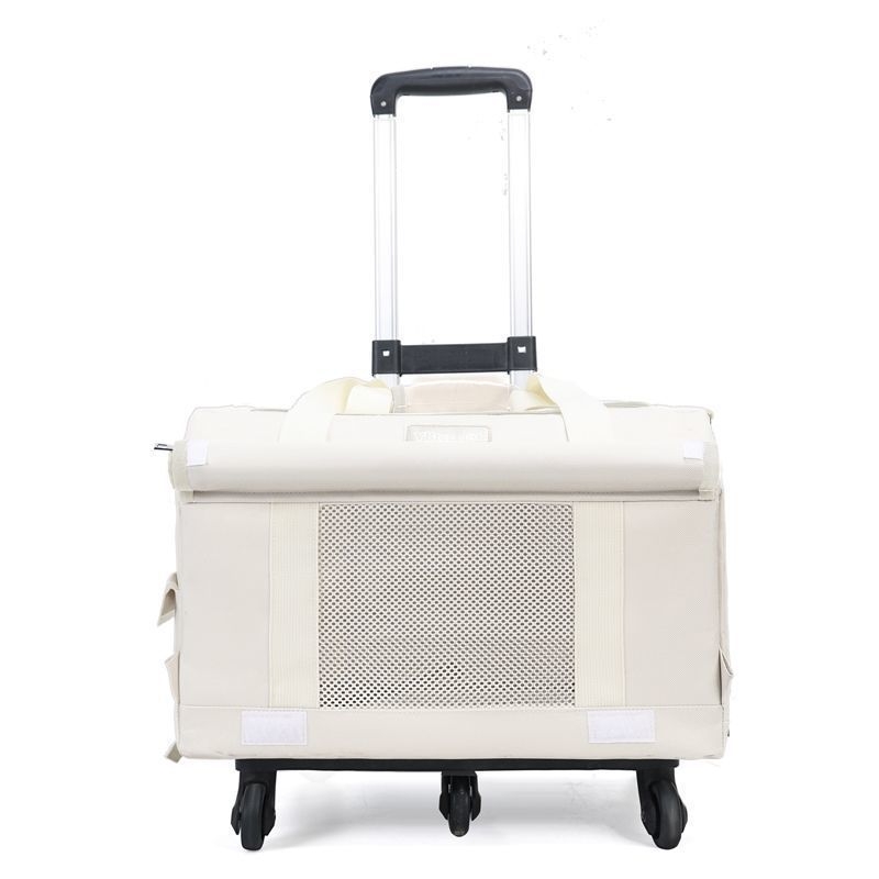 Τσάντα μεταφοράς κατοικίδιων με ρόδες, διόροφο σχέδιο για δύο κατοικίδια, αναπνέουσα, υλικό PP