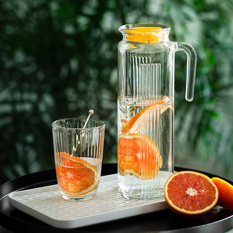 Dvigubo sluoksnio plastikinė padėklas su drenažu, stačiakampis puodelių laikiklis ir arbatos laikymas — šiaurietiškas paprastas stilius