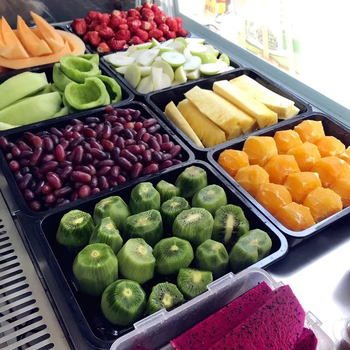 Stačiakampė plastikinė lėkštė mėsai ir delikatesams, kinų stilius