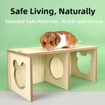 Хамстер дървен дом с лабиринт и спално гнездо — дървена конструкция; подходящ за хамстери; включва укритие и гнездо за спане (Материал: дърво; За хамстери; Включва: дом, лабиринт, спално гнездо)