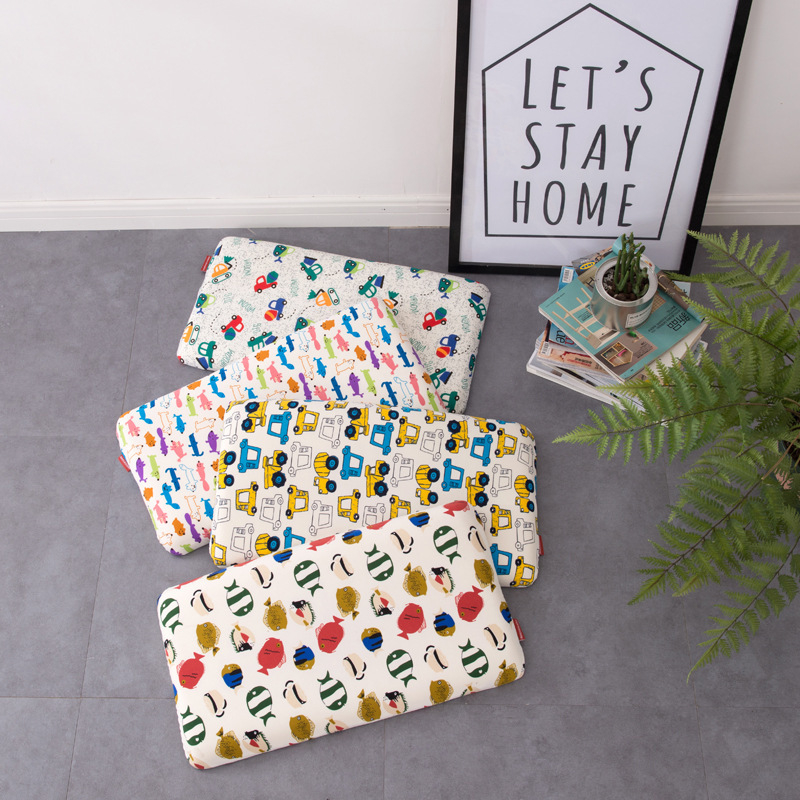 Детска възглавница с паметна пяна, бавен отскок, правоъгълна форма, велурена тъкан, 90% паметна пяна