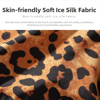 Γυναικείο στρινγκ λεοπάρ με ύφασμα Ice Silk, χωρίς ραφή – χαμηλή μέση, βαμβακερή επένδυση