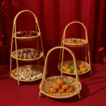 Plastikinis daugiaaukštis užkandžių ir vaisių krepšys – FG prekės ženklas, kategorija Laimingas krepšys, vestuvėms (Medžiaga: plastikas; Prekės ženklas: FG; Kategorija: Laimingas krepšys; Naudojimo atvejis: Vestuvės)