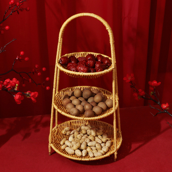 Plastikinis daugiaaukštis užkandžių ir vaisių krepšys – FG prekės ženklas, kategorija Laimingas krepšys, vestuvėms (Medžiaga: plastikas; Prekės ženklas: FG; Kategorija: Laimingas krepšys; Naudojimo atvejis: Vestuvės)