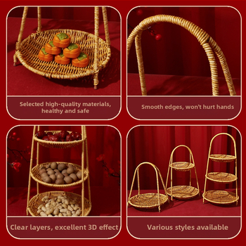 Plastikinis daugiaaukštis užkandžių ir vaisių krepšys – FG prekės ženklas, kategorija Laimingas krepšys, vestuvėms (Medžiaga: plastikas; Prekės ženklas: FG; Kategorija: Laimingas krepšys; Naudojimo atvejis: Vestuvės)