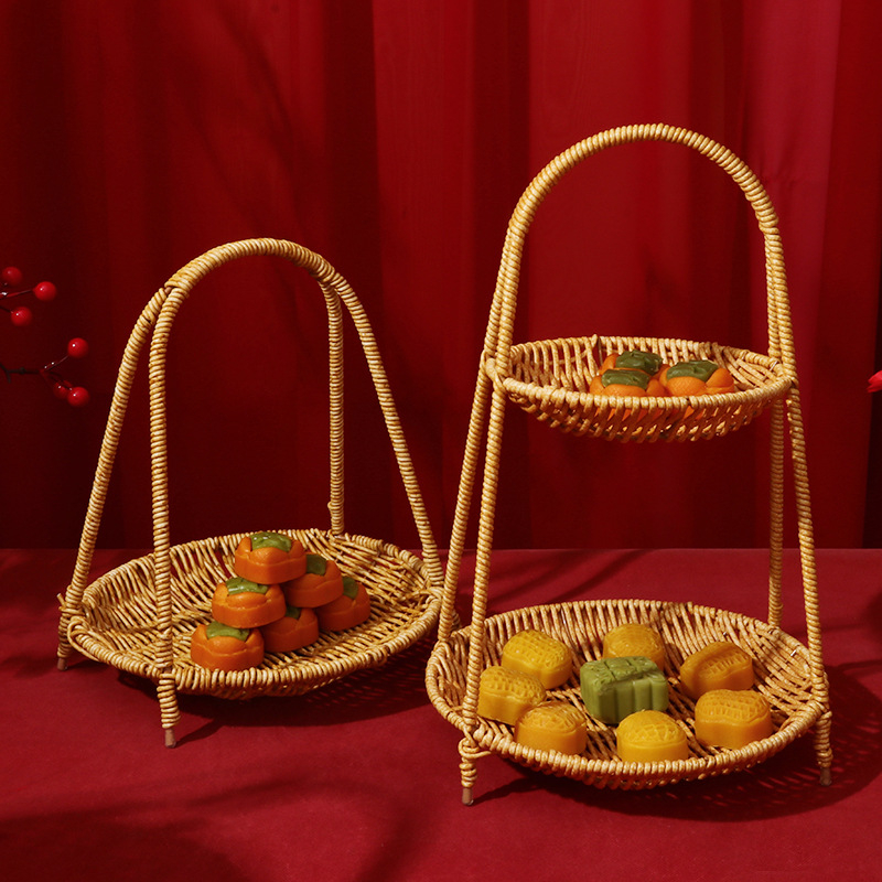 Plastikinis daugiaaukštis užkandžių ir vaisių krepšys – FG prekės ženklas, kategorija Laimingas krepšys, vestuvėms (Medžiaga: plastikas; Prekės ženklas: FG; Kategorija: Laimingas krepšys; Naudojimo atvejis: Vestuvės)