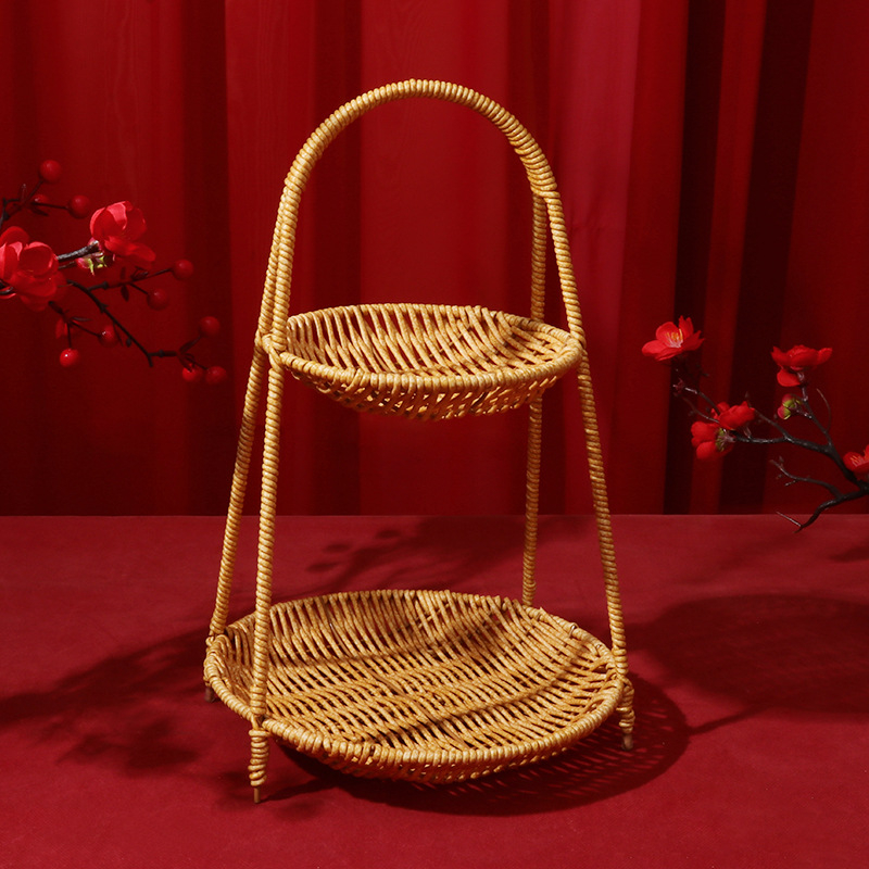 Plastikinis daugiaaukštis užkandžių ir vaisių krepšys – FG prekės ženklas, kategorija Laimingas krepšys, vestuvėms (Medžiaga: plastikas; Prekės ženklas: FG; Kategorija: Laimingas krepšys; Naudojimo atvejis: Vestuvės)