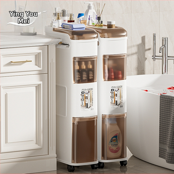 Съхранителен шкаф за баня, свободностоящ с чекмеджета, пластмасов, модел 331, японски стил