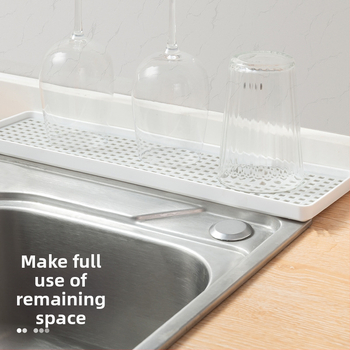 Dviejų sluoksnių arbatos padėklas su drenažu, plastikinis, šiaurietiškas minimalistinis stilius, stačiakampė forma