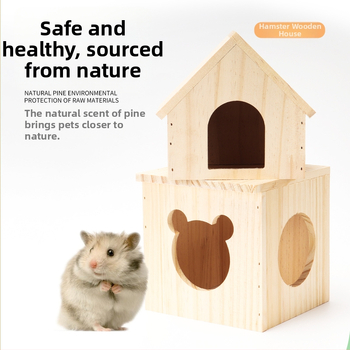 Ξύλινο σπιτάκι για χάμστερ με πλατφόρμα και σκάλα, καταφύγιο (Υλικό: Ξύλο; Μάρκα: Penta Forest; Αντικείμενο: Χάμστερ; Περίοδος: Καθολική)