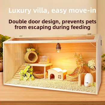 Дървена развъдна клетка за хамстери – пълен комплект за отглеждане (Материал: дърво; Обект: хамстер; Бранд: Друг)